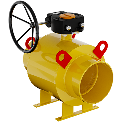 Кран шаровой для газа GAS PRO под приварку полнопроходной, с редуктором, ст.20, Ду 150-700, Ру 16-25