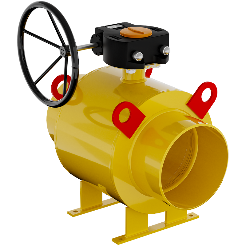Кран шаровой для газа GAS PRO под приварку полнопроходной, с редуктором, ст.20, Ду 150-700, Ру 16-25