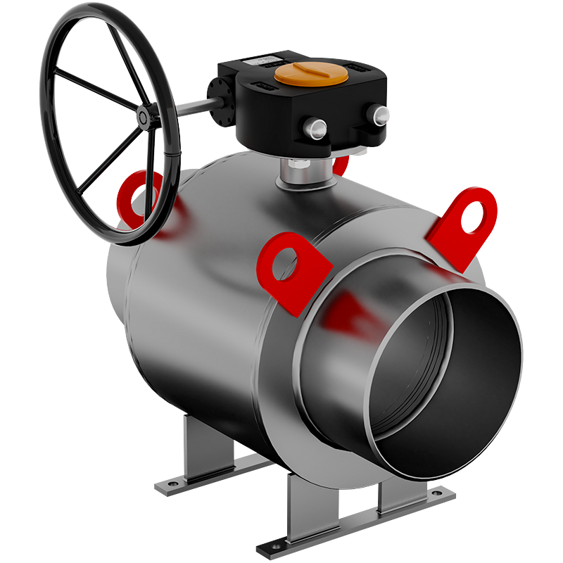 Кран шаровой для газа GAS PRO под приварку полнопроходной с редуктором, нерж. ст. 08Х18Н10 , Ду 150-700, Ру 16-25