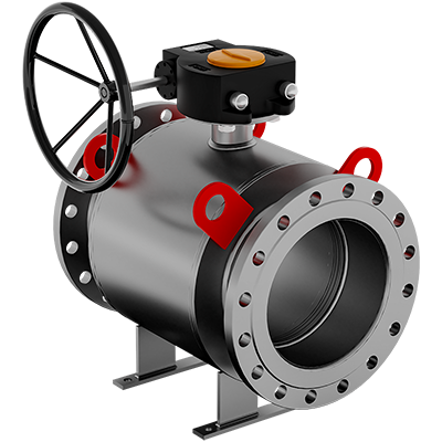 Кран шаровой для газа GAS PRO фланцевый стандартнопроходной с редуктором, нерж. ст. 08Х18Н10 , Ду 300-800, Ру 16-25
