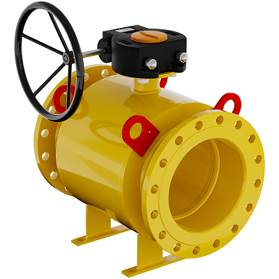 Кран шаровой для газа GAS PRO фланцевый стандартнопроходной с редуктором, ст. 09Г2С, Ду 300-800, Ру 16-40