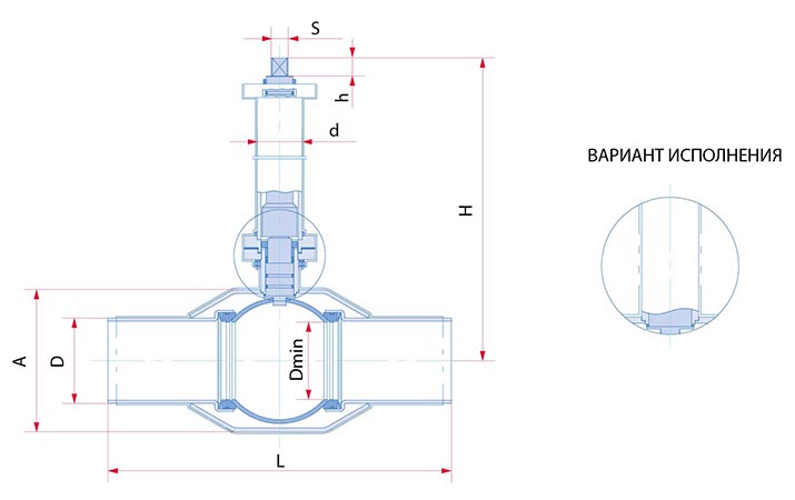 Кран шаровой подземный с удлиненным штоком под Т-образный ключ, Ду от 15 до 200 мм, ст. 20