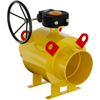 Кран шаровой для газа GAS PRO под приварку стандартнопроходной с редуктором, ст. 09Г2С , Ду 300-900, Ру 16-25